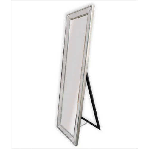 Beaded Framed Mirror Silver - Free Standing 50cm x 170cm
