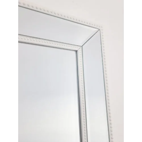Beaded Framed Mirror - White Free Standing 50cm x 170cm