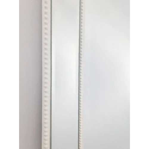 Beaded Framed Mirror - White Free Standing 50cm x 170cm