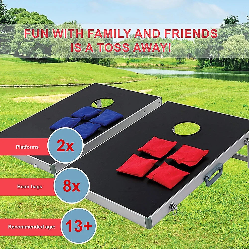 Bean Bag Toss Cornhole Game Set Aluminium Frame Portable