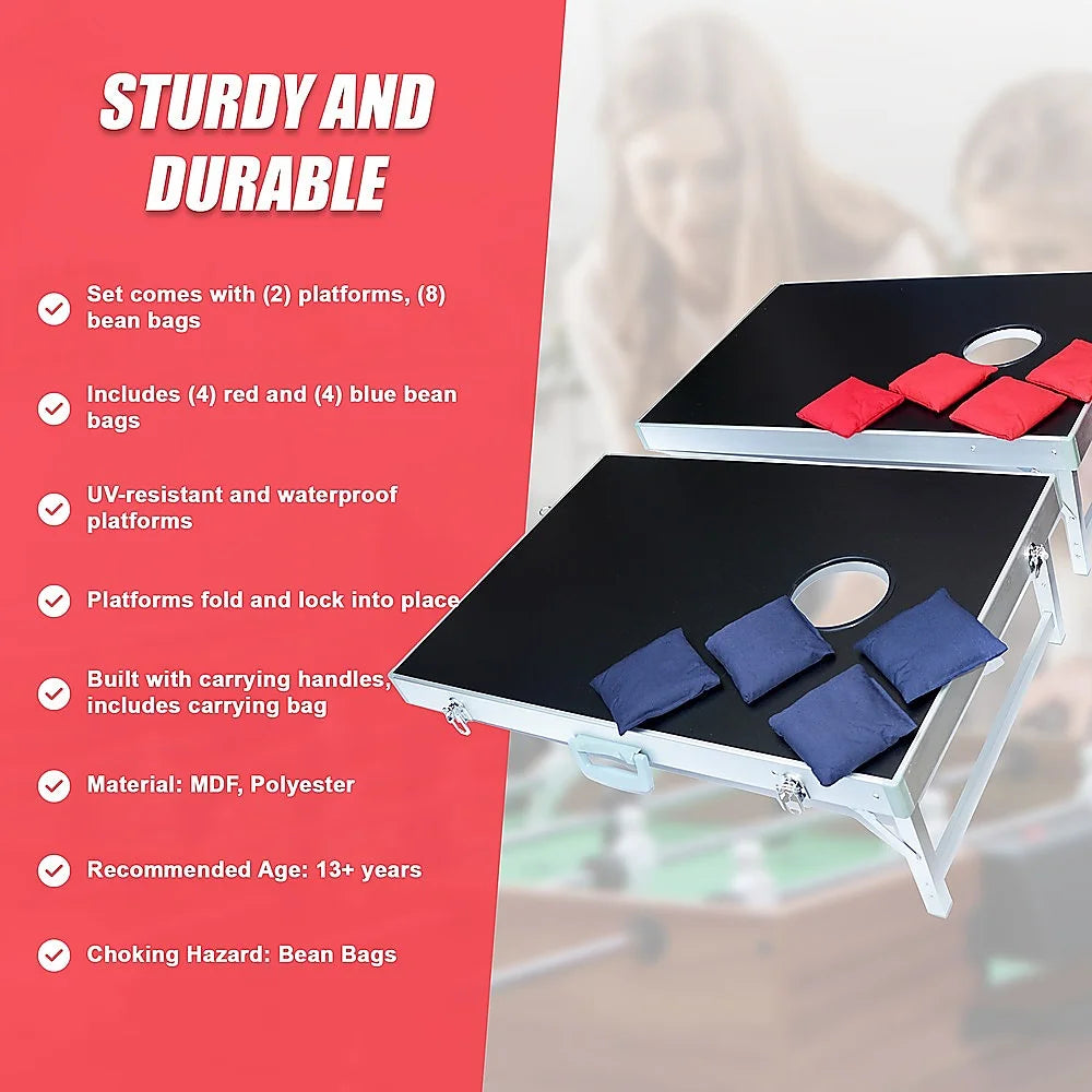 Bean Bag Toss Cornhole Game Set Aluminium Frame Portable