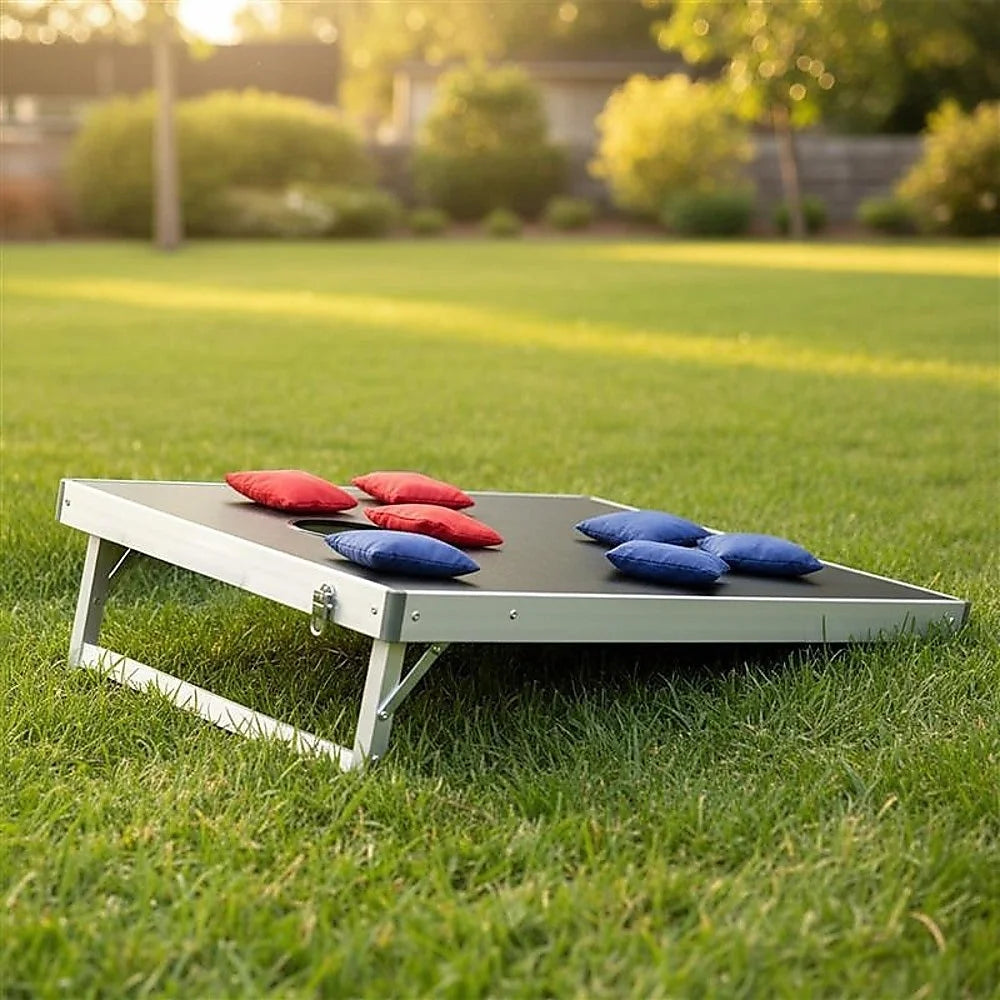 Bean Bag Toss Cornhole Game Set Aluminium Frame Portable