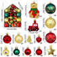 Bear 72-Piece Christmas Bauble Set - Hand-Painted House
