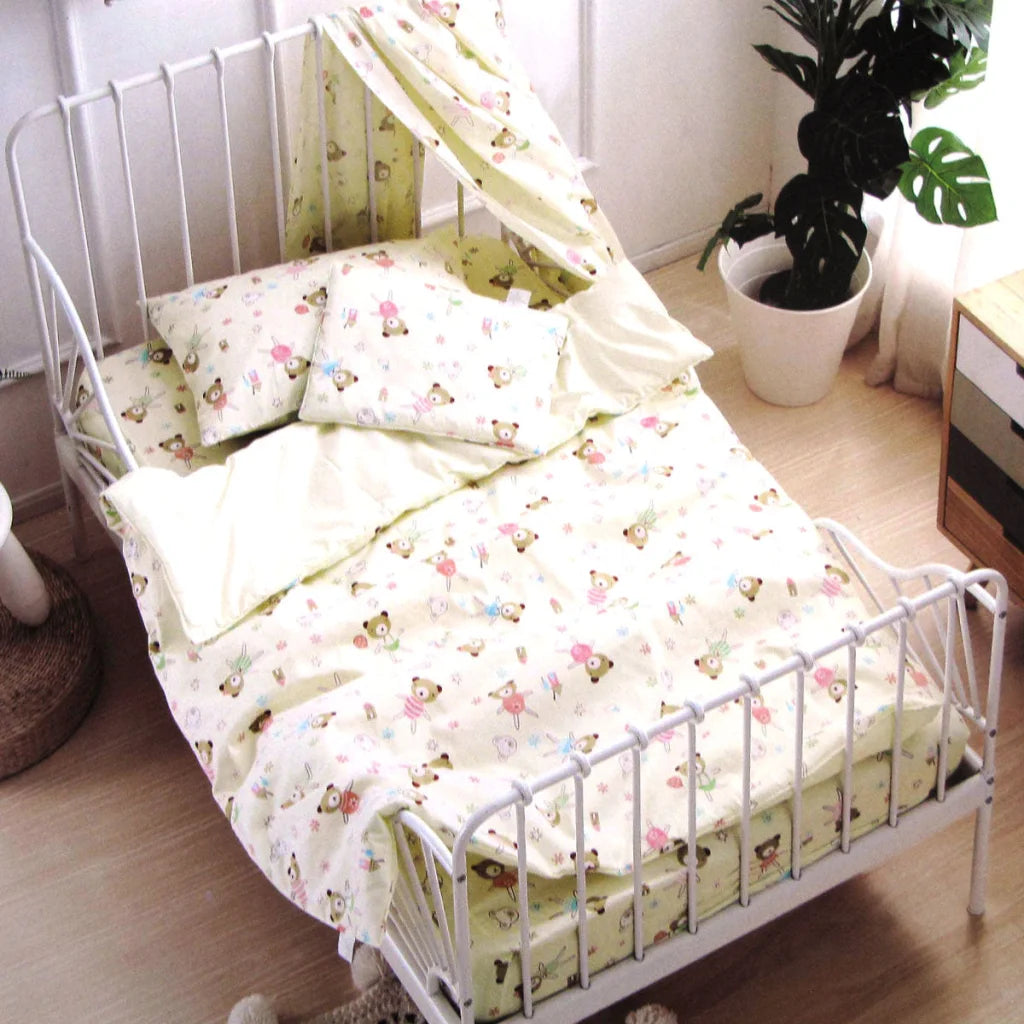 Bear Fashionista Baby Sheet Set Cot Size 100% Cotton