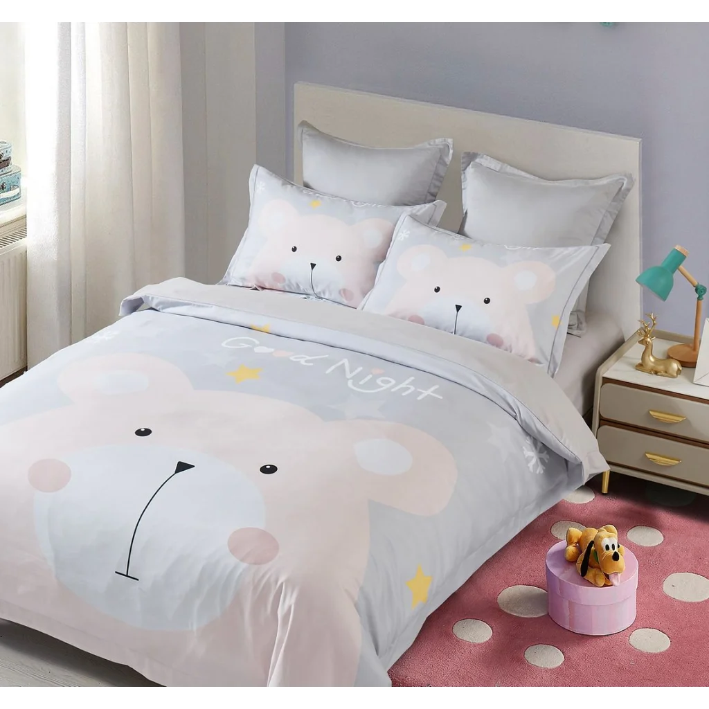 Bear Kids Quilt Cover Set - Double Size - Home & Garden