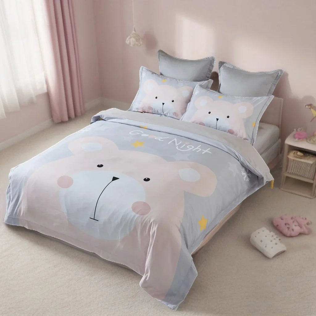 Bear Kids Quilt Cover Set - Single Size - Home & Garden