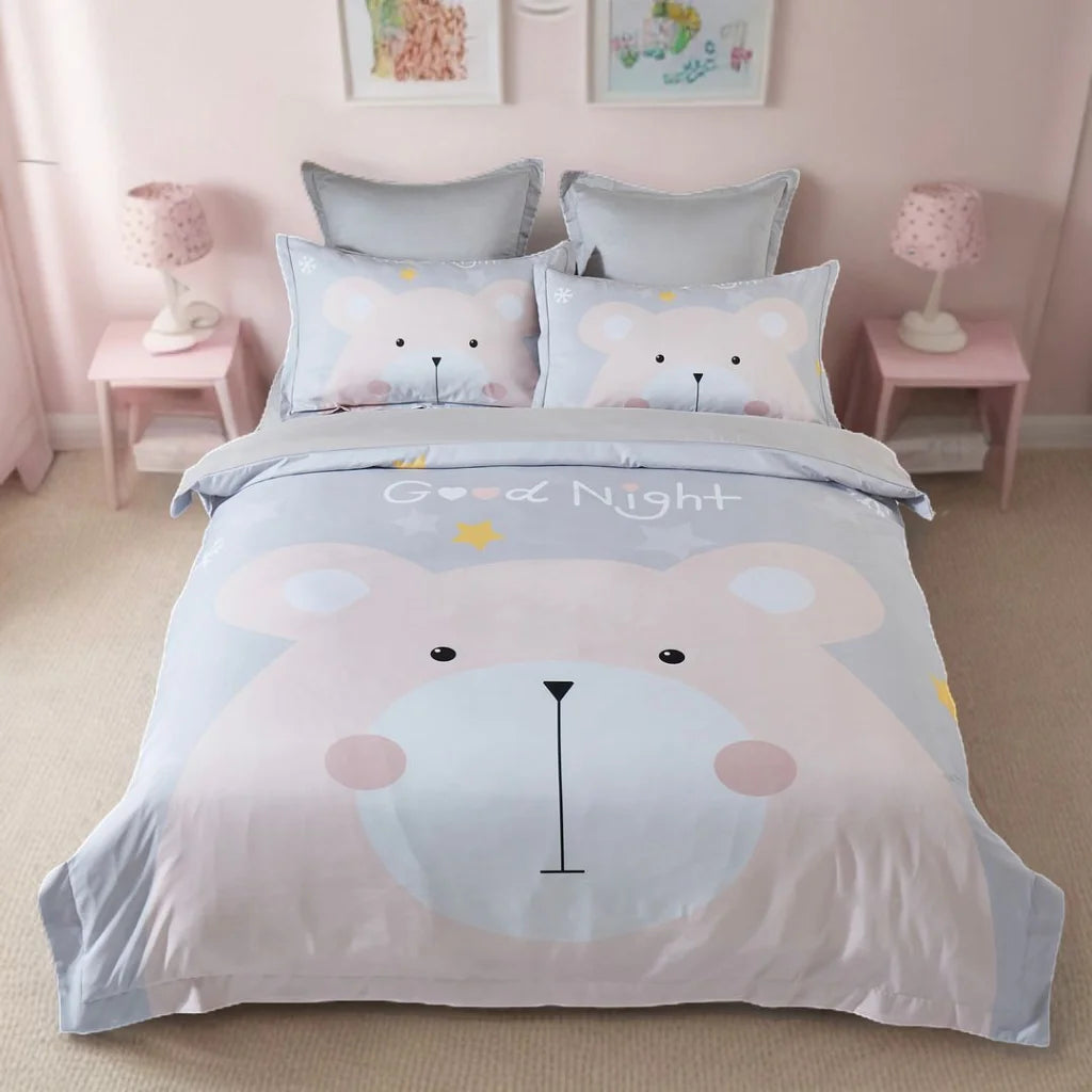 Bear Kids Quilt Cover Set - Single Size - Home & Garden