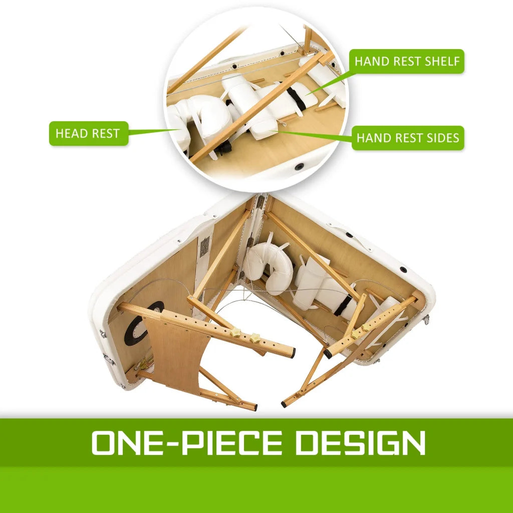 Beauty Massage Table Bed 3-Fold 70cm Portable - White