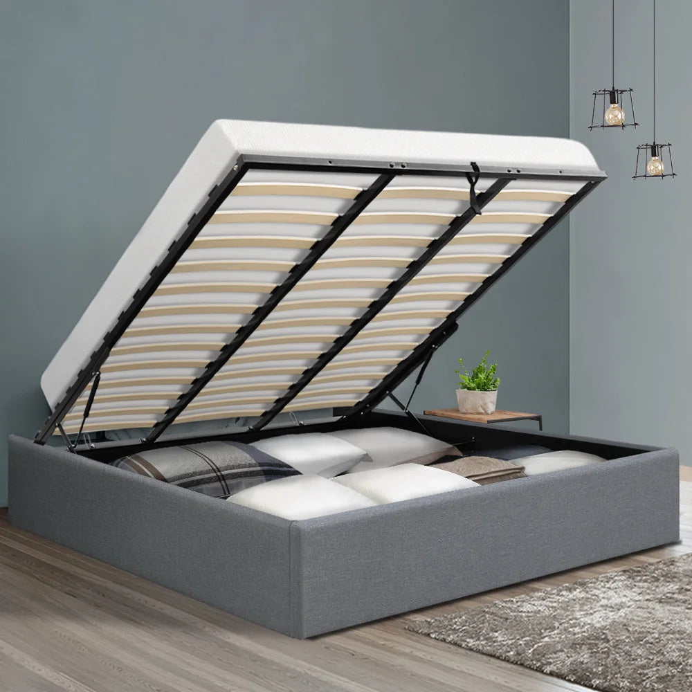 Bed Frame Base King Size Gas Lift With Storage Platform