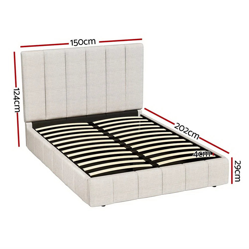 Bed Frame Double Size - Beige TETTE - Furniture