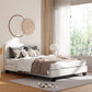 Fabric wooden bed frame with double size boucle neo