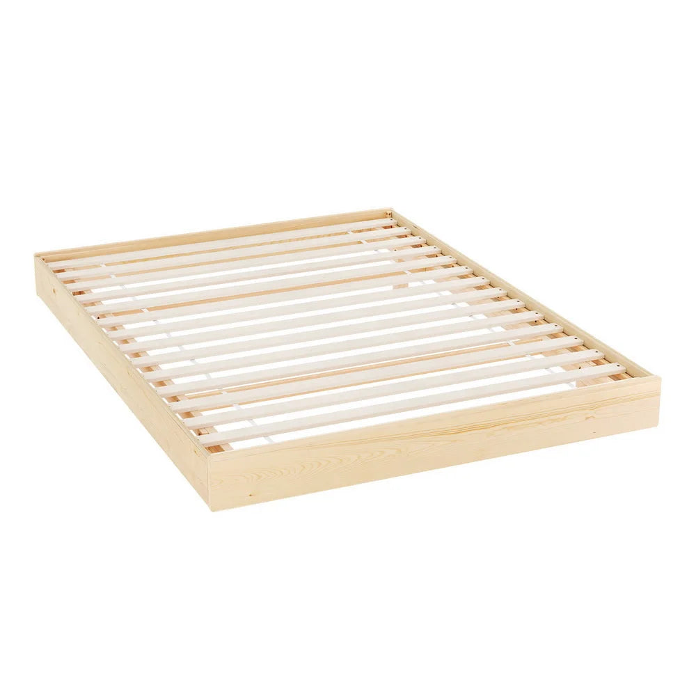 Bed Frame Double Size Floating Wooden Mattress Base
