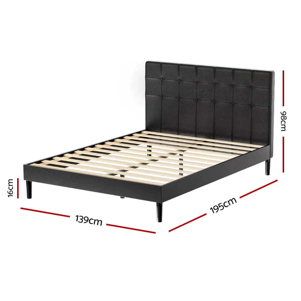 Bed Frame Double Size LED - Black RAVI