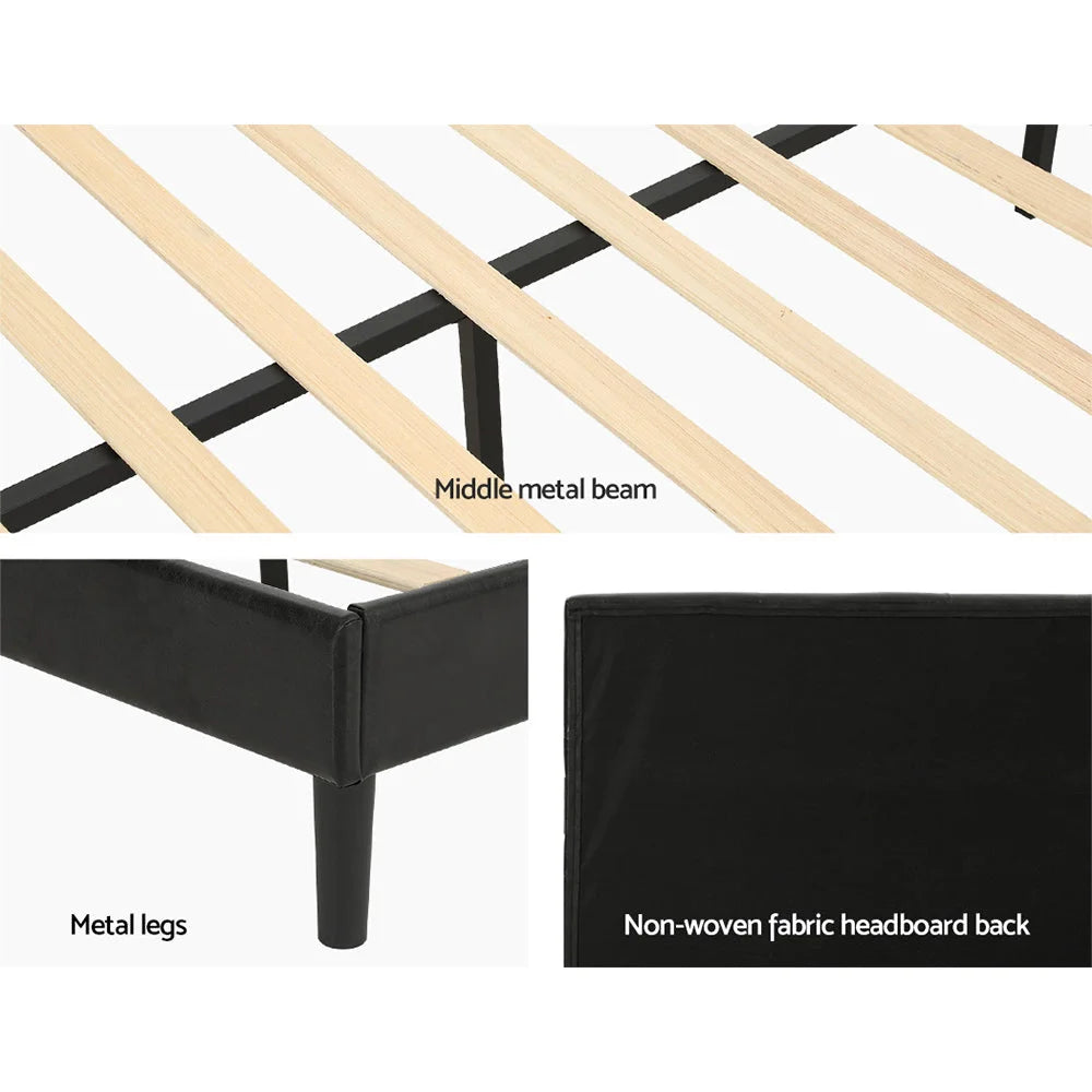 Bed Frame Double Size LED - Black RAVI