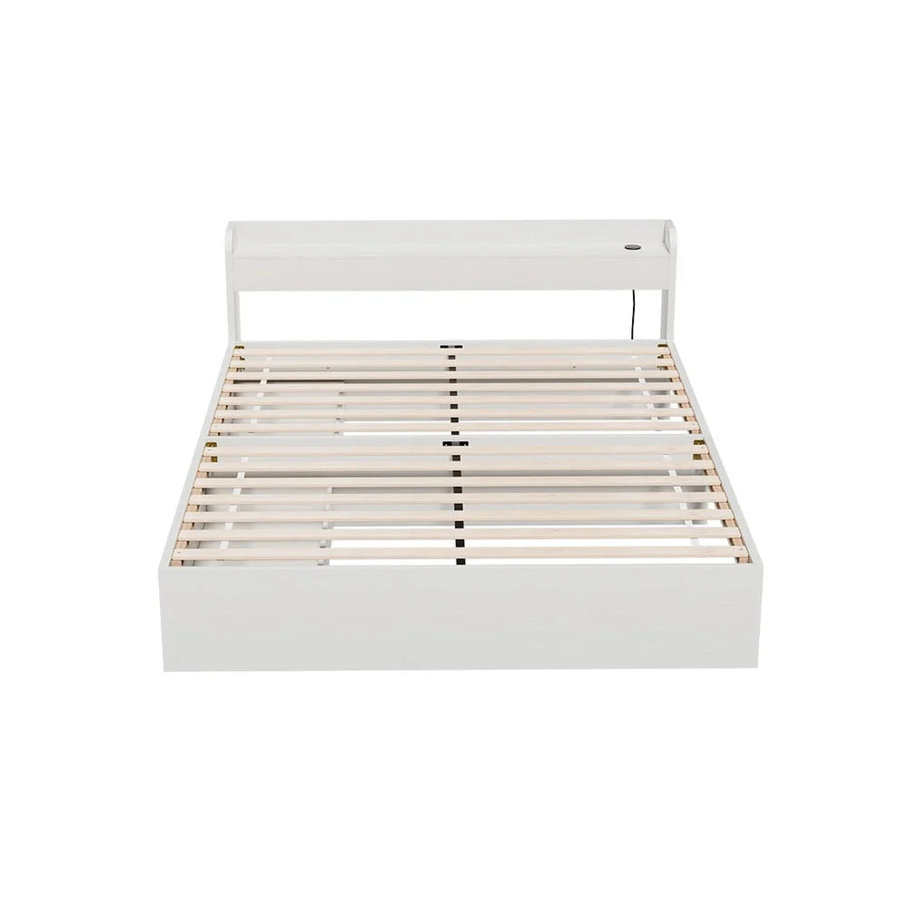 Bed Frame Double Size Mattress Base with Charging Ports