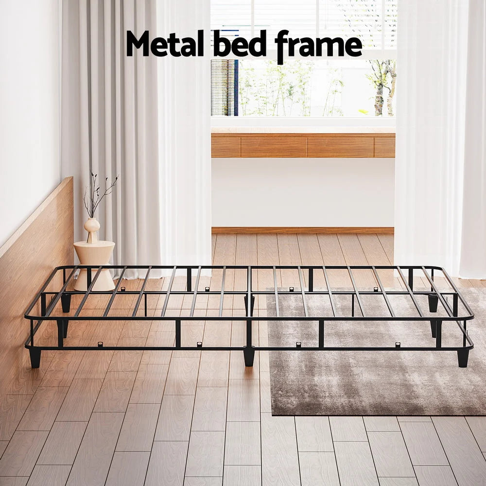 Bed Frame Double Size Metal - Grey MASON - Furniture