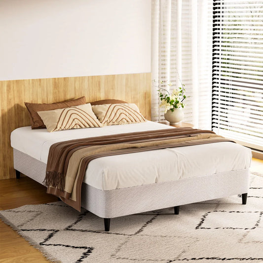 Double grey metal bed frame