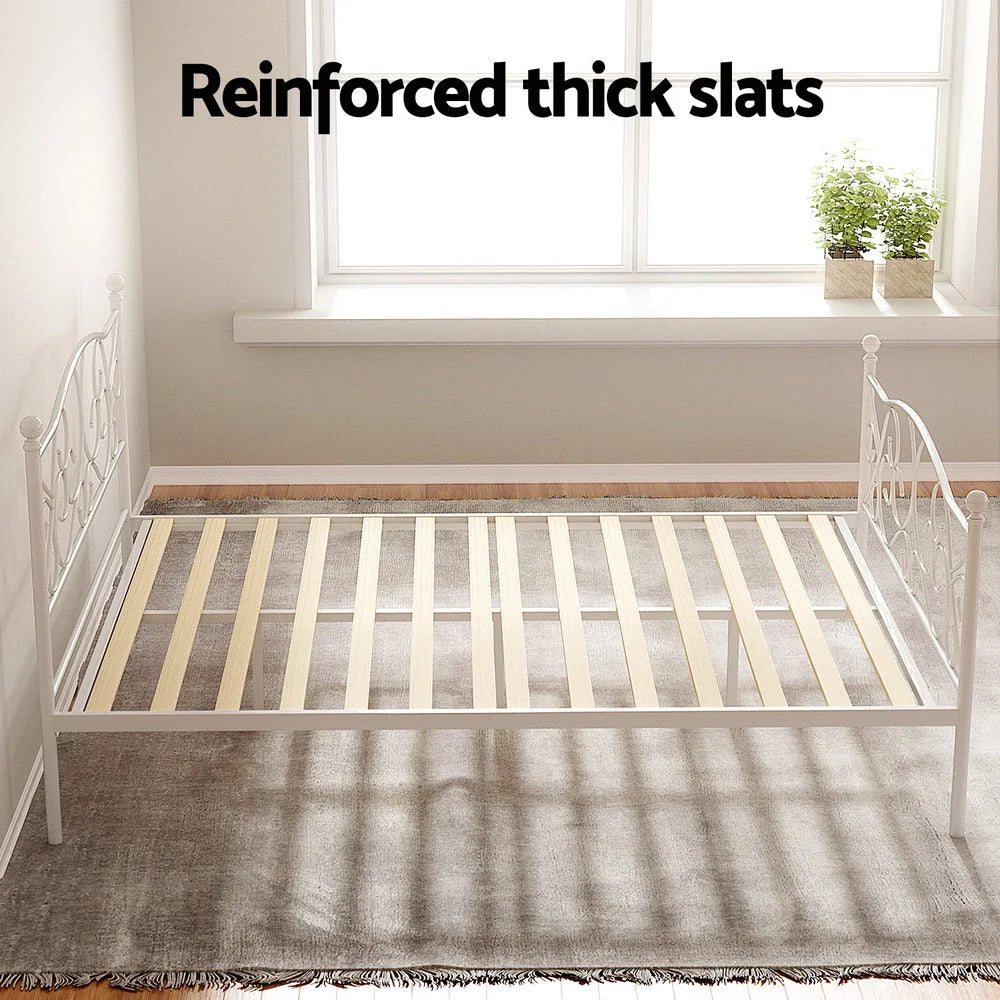 Bed frame with base double size platform foundation