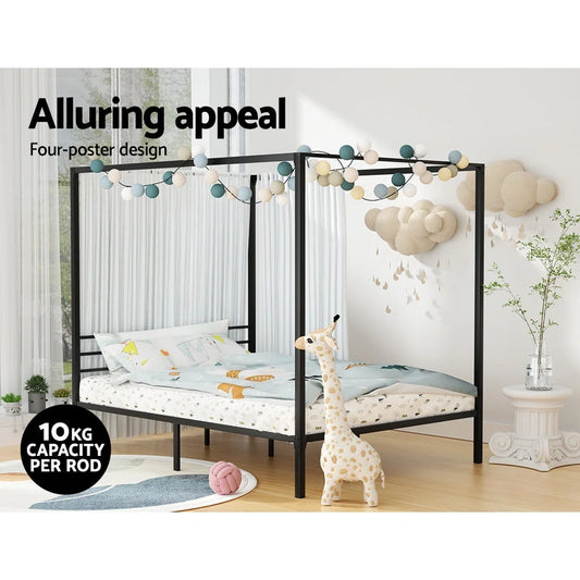 Bed double size with upholstered headboard and side rails
