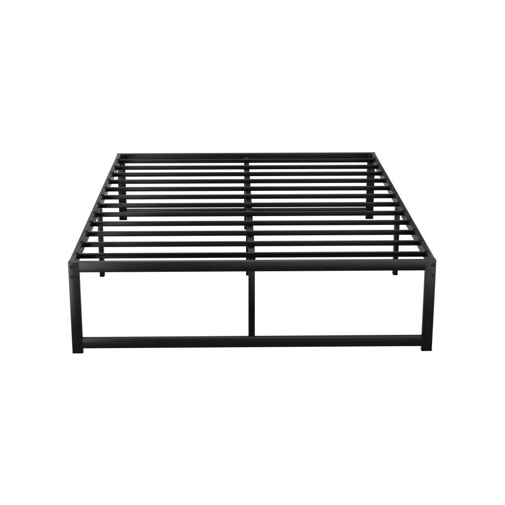 Double black metal bed frame