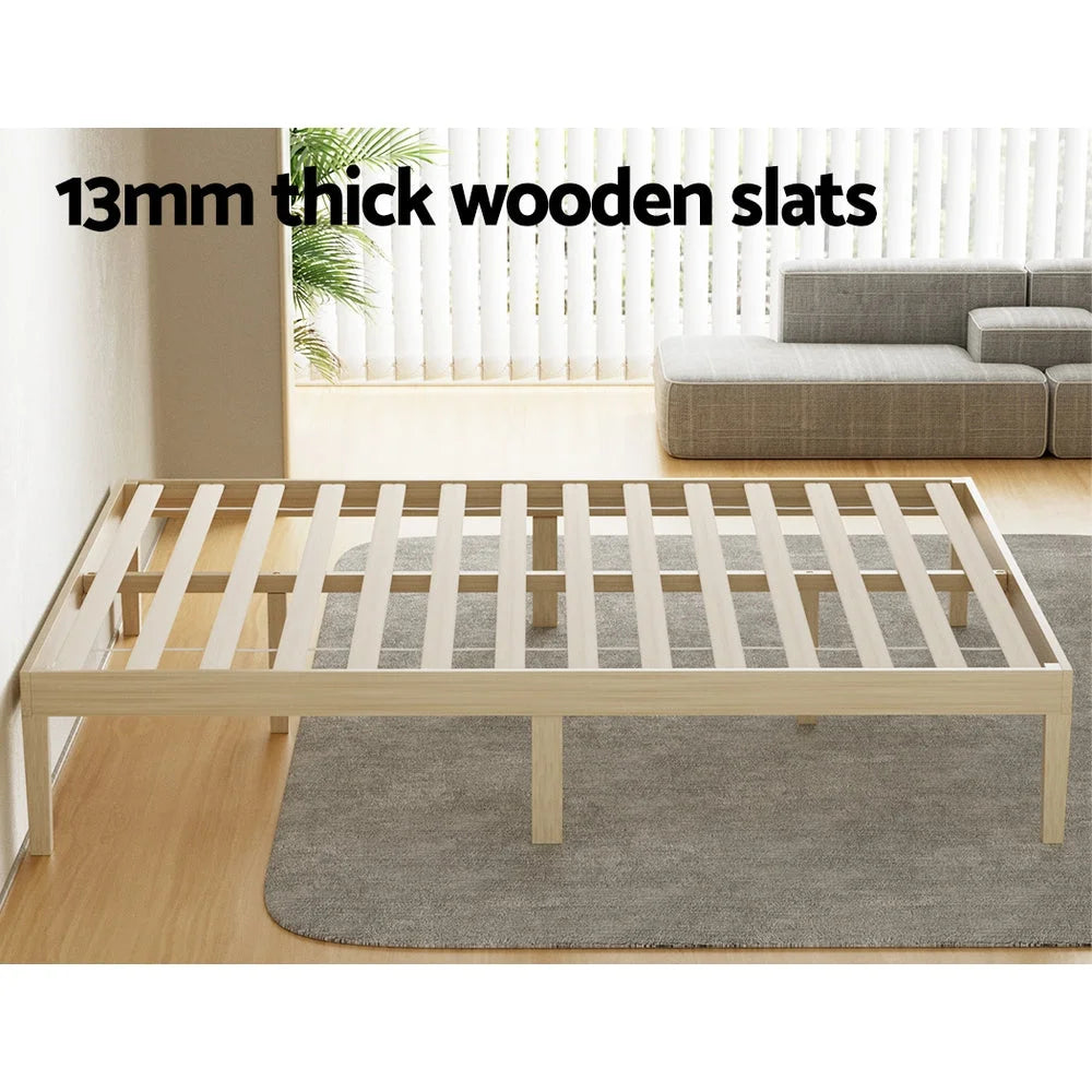 Double wooden bed frame