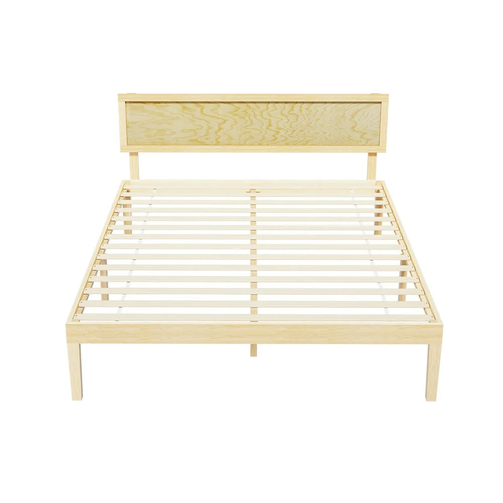 Bed Frame Double Size Wooden Base Mattress Platform Timber