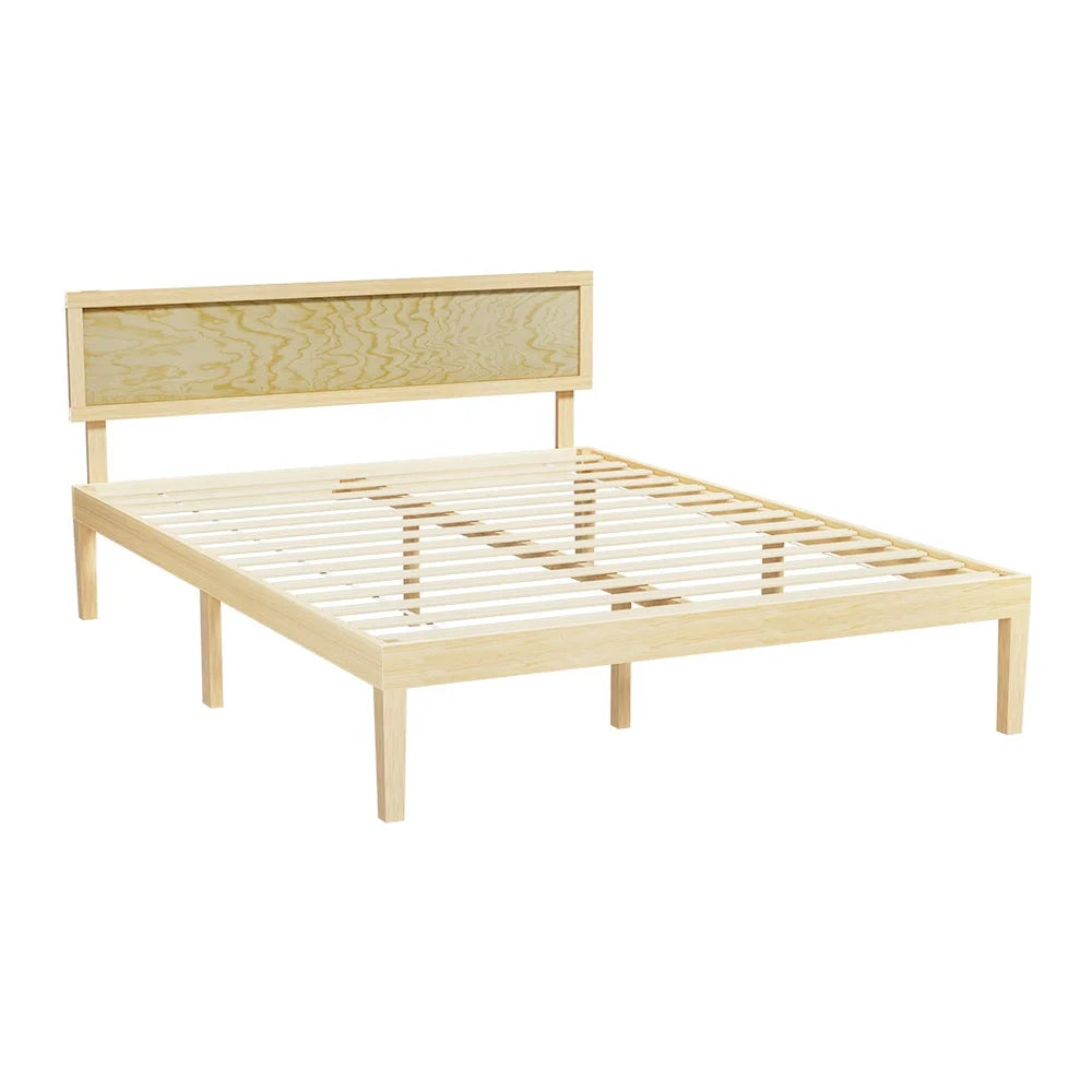 Bed Frame Double Size Wooden Base Mattress Platform Timber