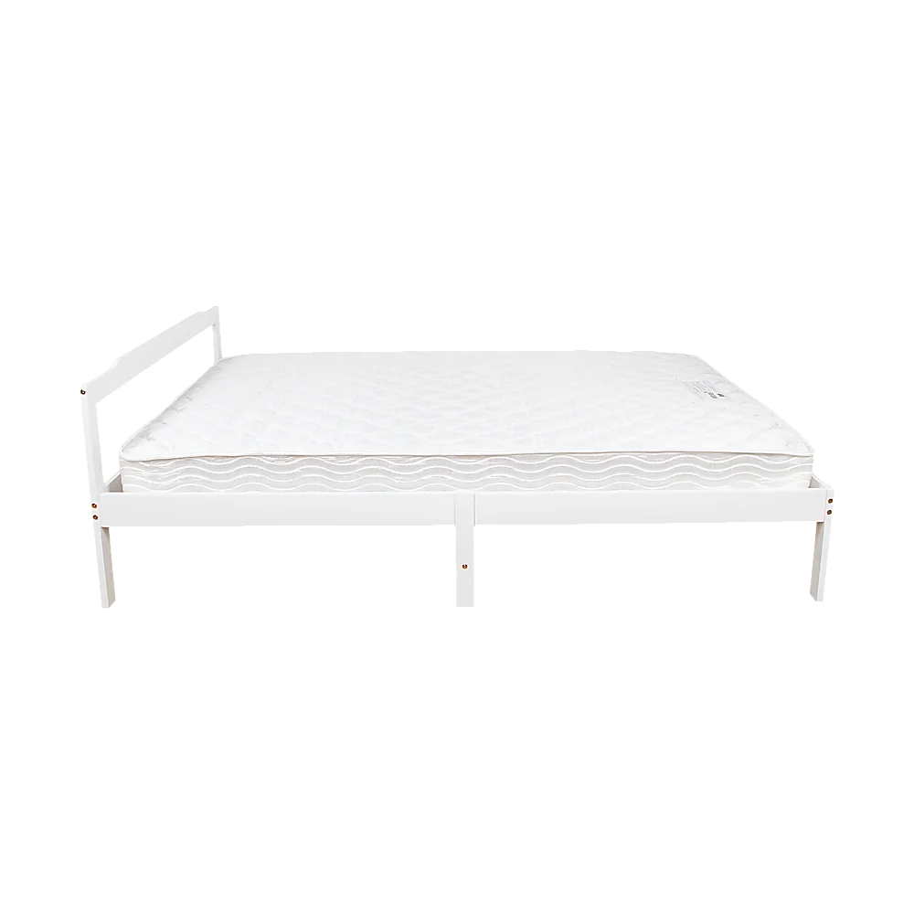 Bed Frame Double Wooden Home Furniture White - Furniture