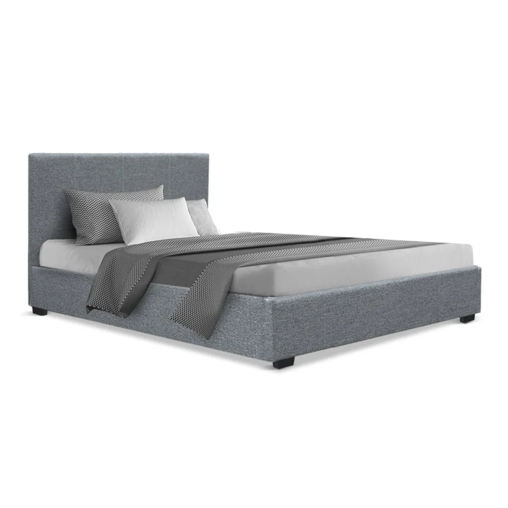 Bed Frame Fabric - Grey King Single - Bedroom