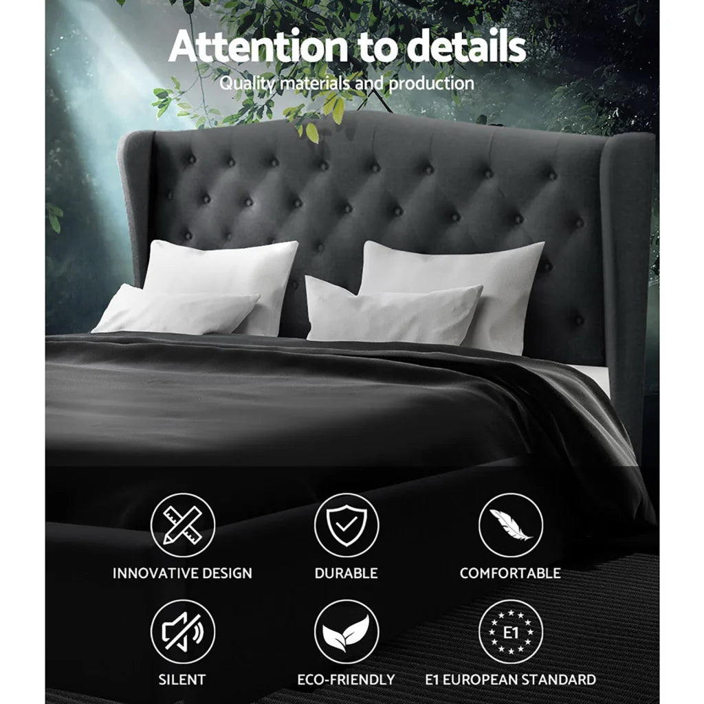 Bed Frame Fabric Pier Charcoal King bedroom 314