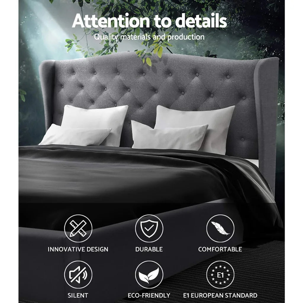 Bed frame with visible material texture
