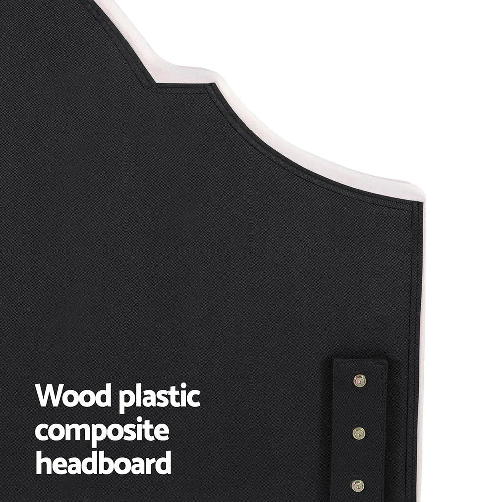 Bed Frame Headboard Queen Velvet IRIS - Beige - Furniture