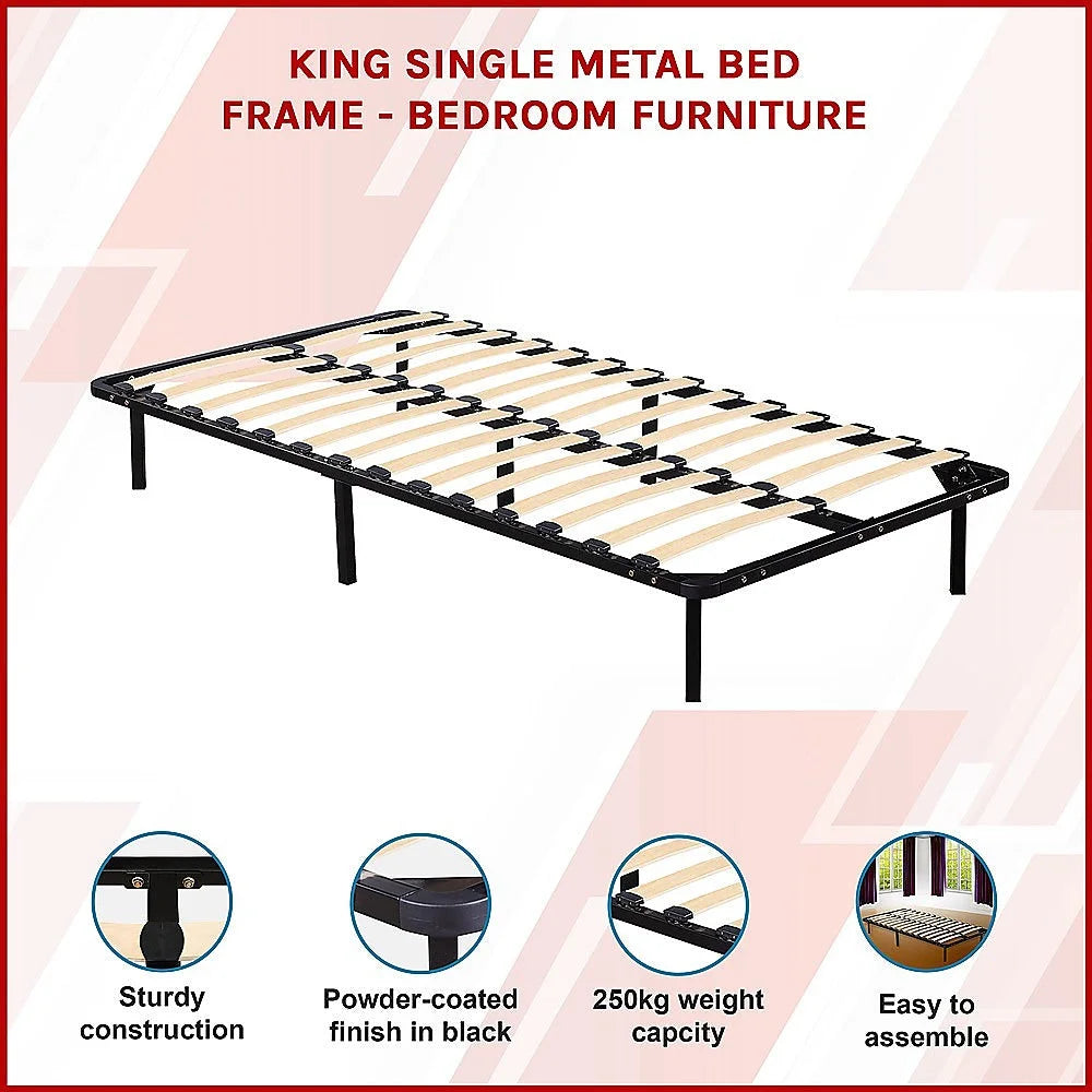 Bed Frame King Single Metal - Bedroom Furniture - Bedroom