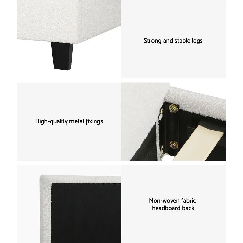 Bed Frame King Single Size Boucle - NEO
