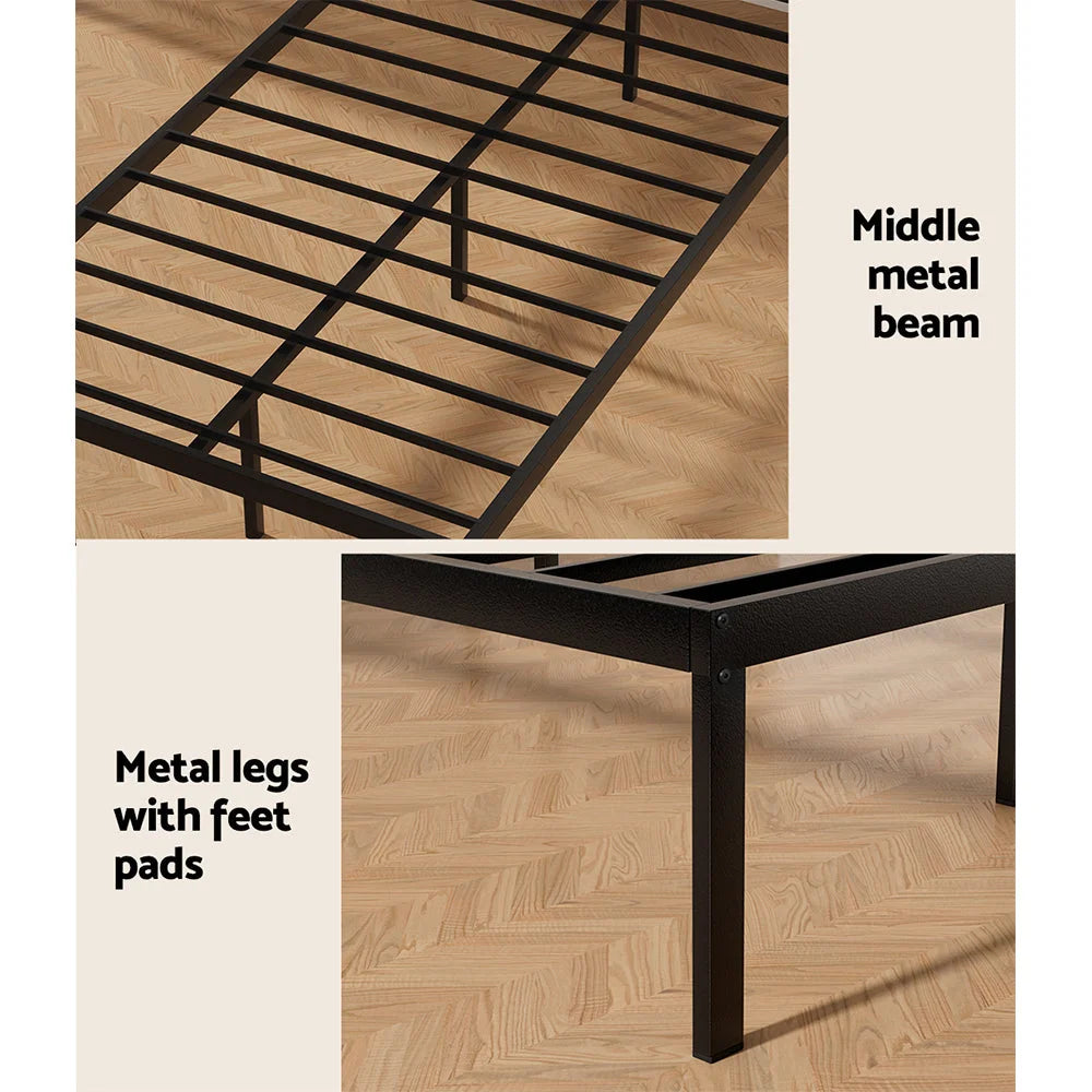 Bed Frame King Single Size Metal Base Mattress Platform