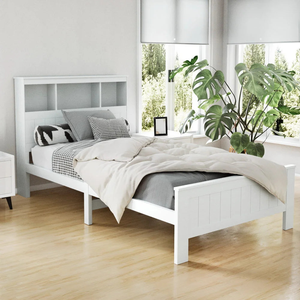 Bed Frame King Single Wooden Timber - Bedroom