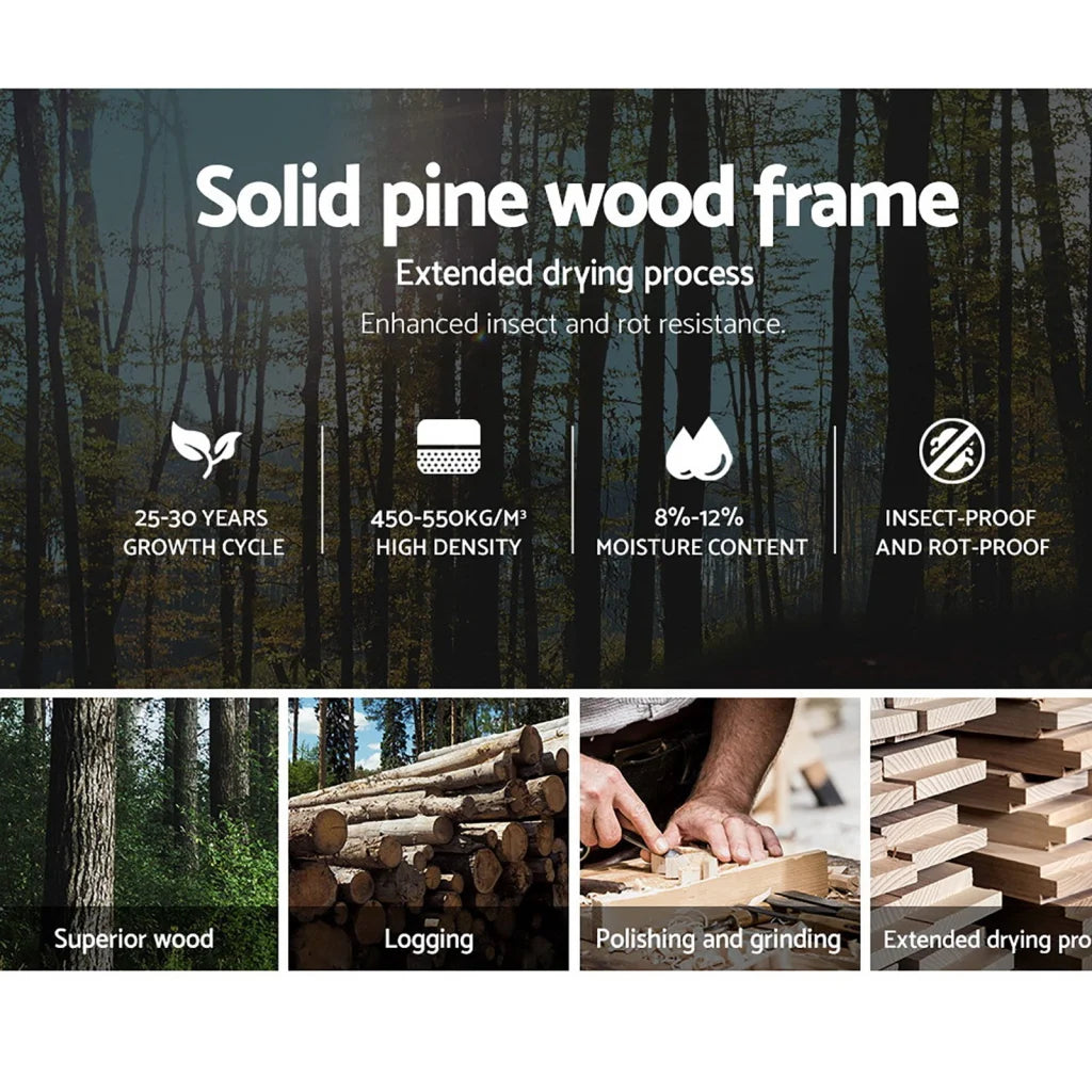 Bed Frame King Single Wooden Timber Mattress Size Base