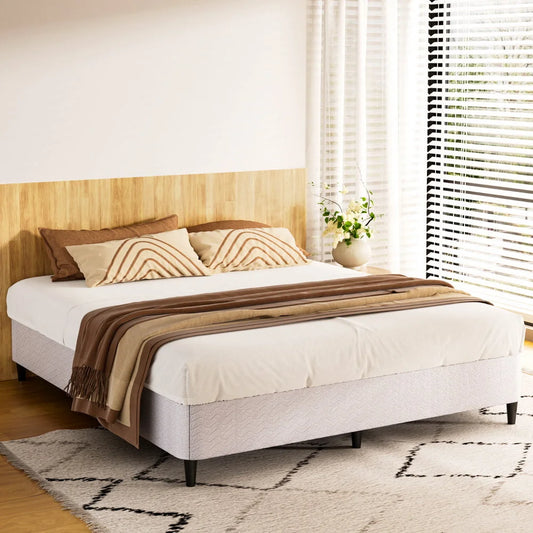 Grey metal bed frame with king size mason