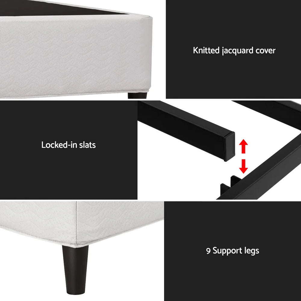 Bed Frame King Size Metal - Grey MASON - Furniture