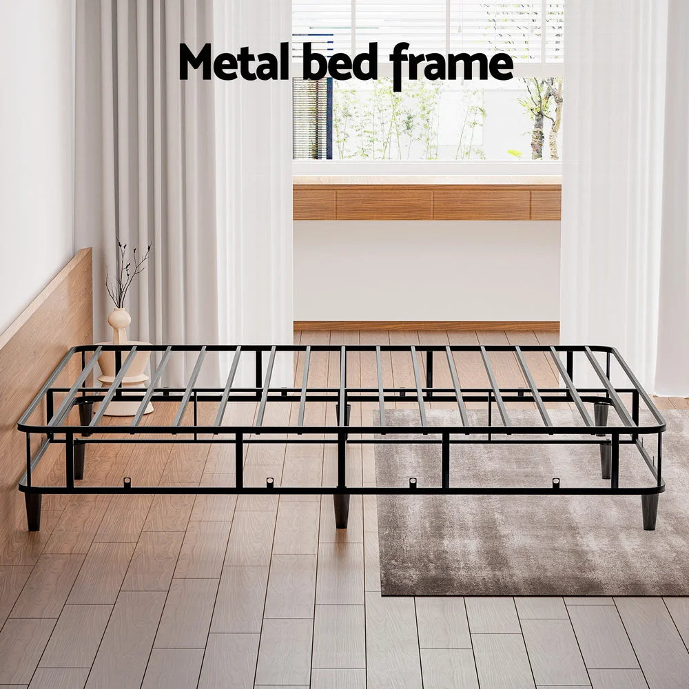 Bed Frame King Size Metal - Grey MASON - Furniture