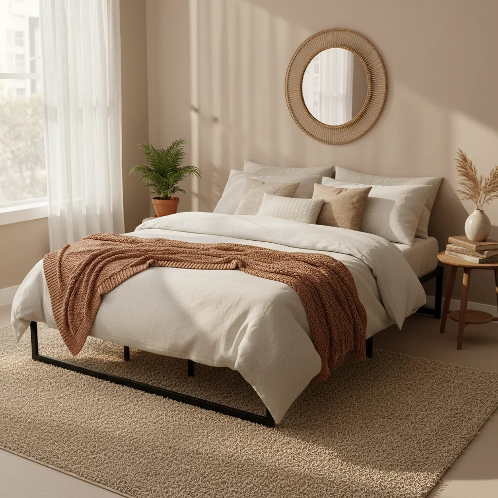 King black metal bed frame
