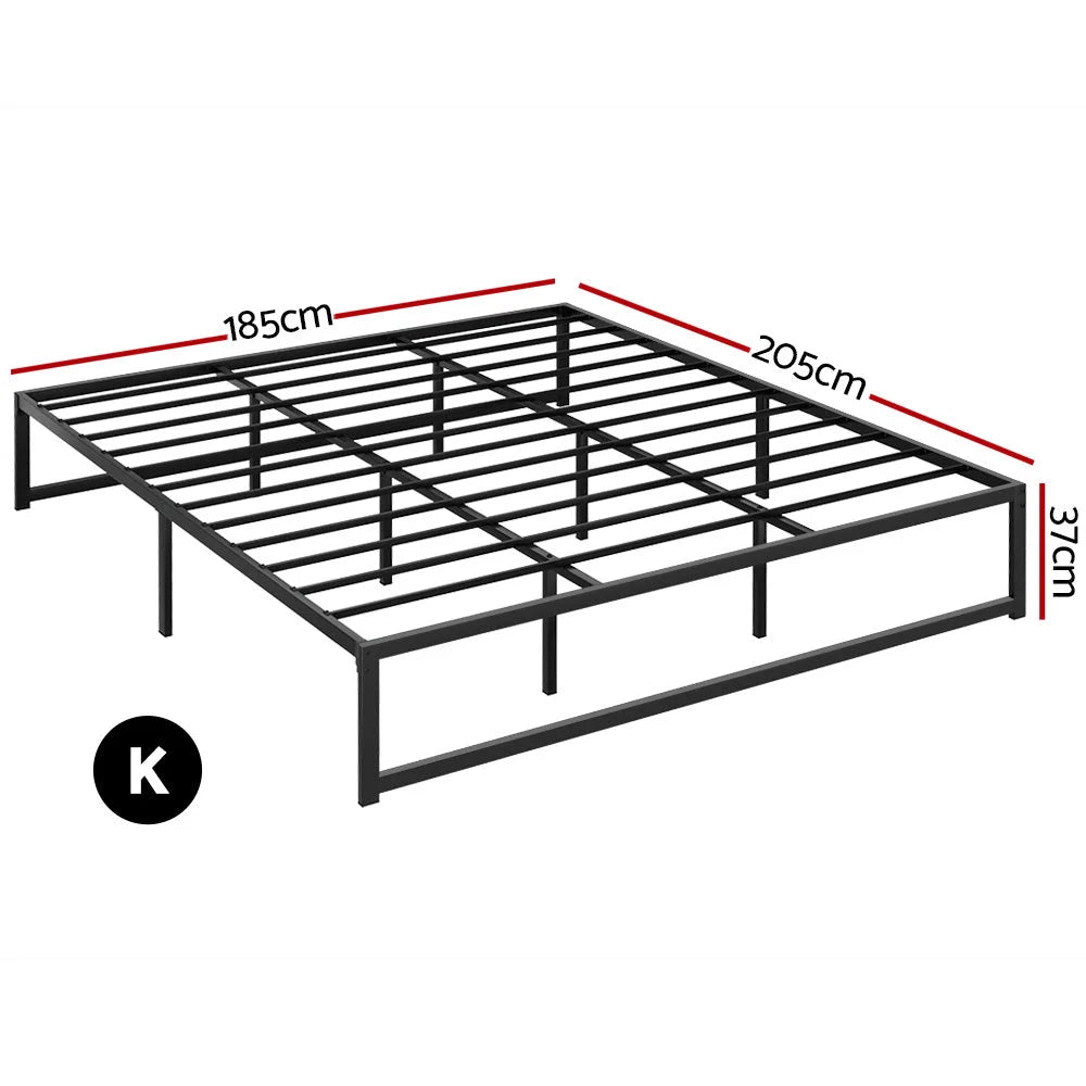 King black metal bed frame