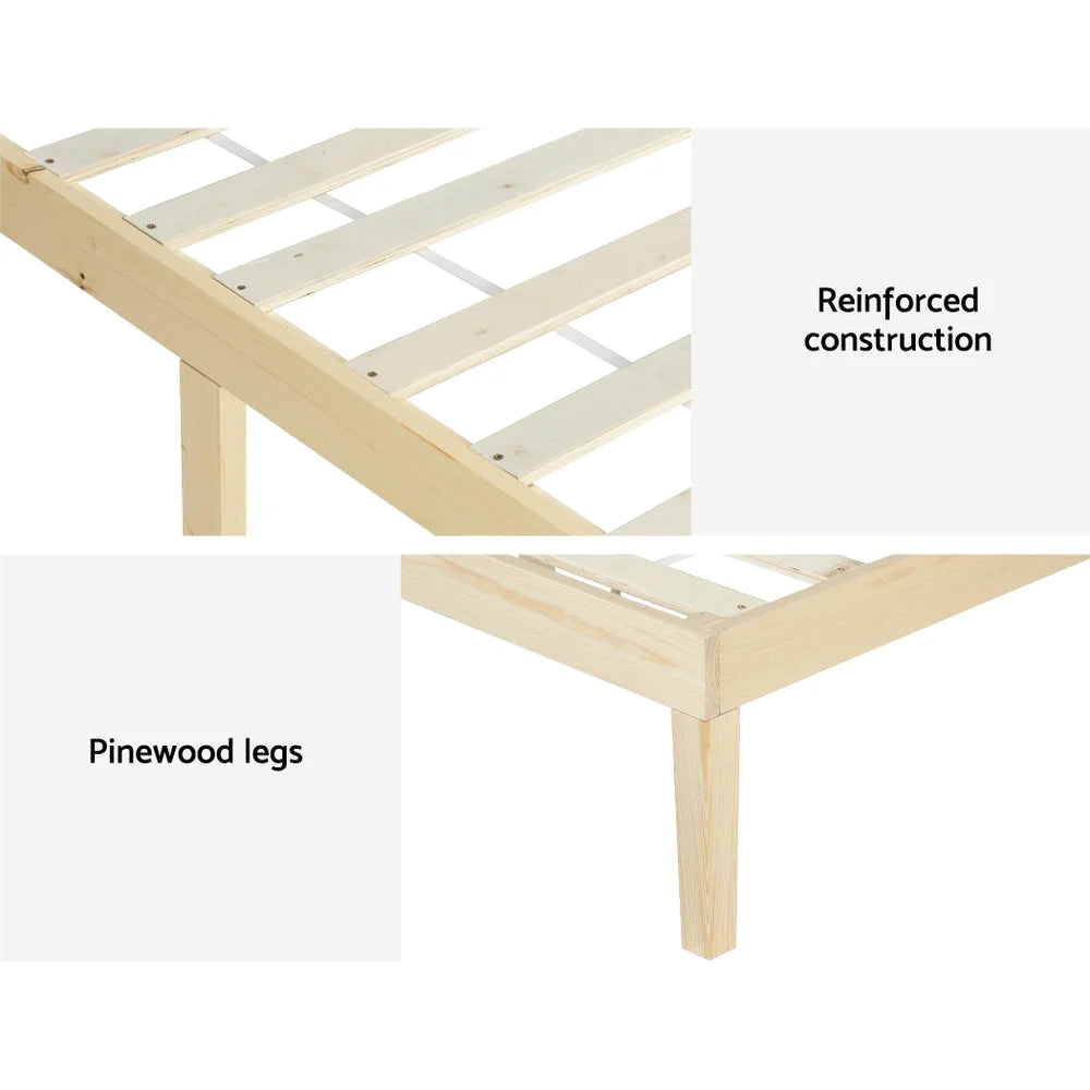 Bed Frame King Size Wooden Base Mattress Platform Timber