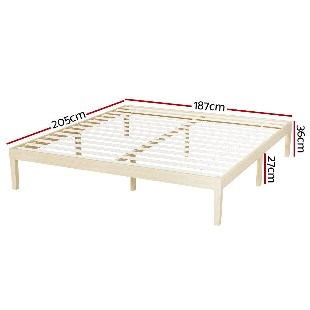 King wooden bed frame