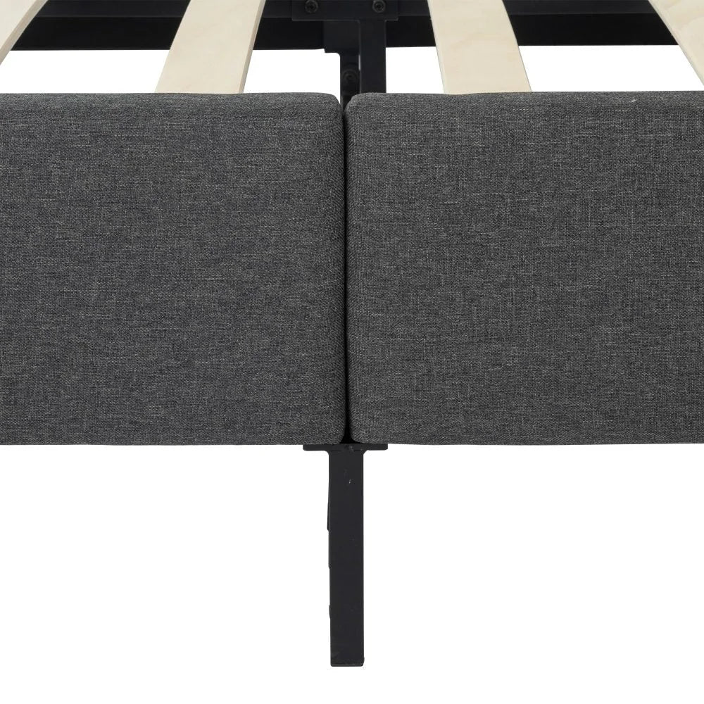 Bed Frame Mattress Foundation - Dark Grey Double - Furniture