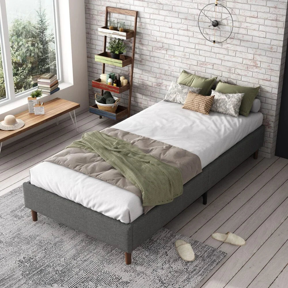 Bed Frame Mattress Foundation - Dark Grey Double - Furniture