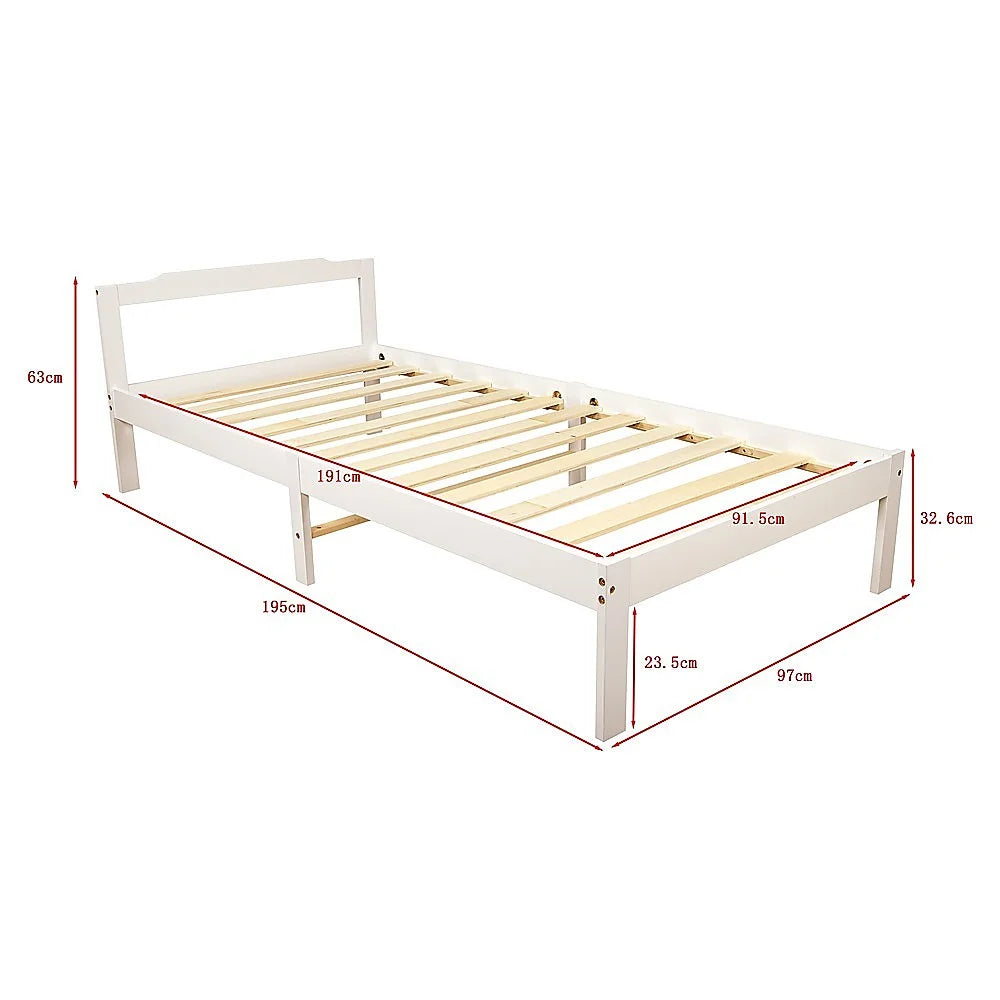 Bed Frame Natural Wooden Home Furniture - Furniture