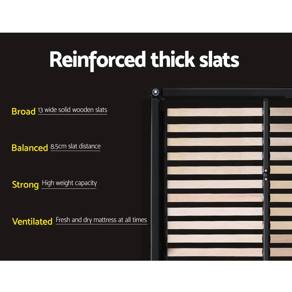 Bed Frame Queen Fabric Grey - Bedroom