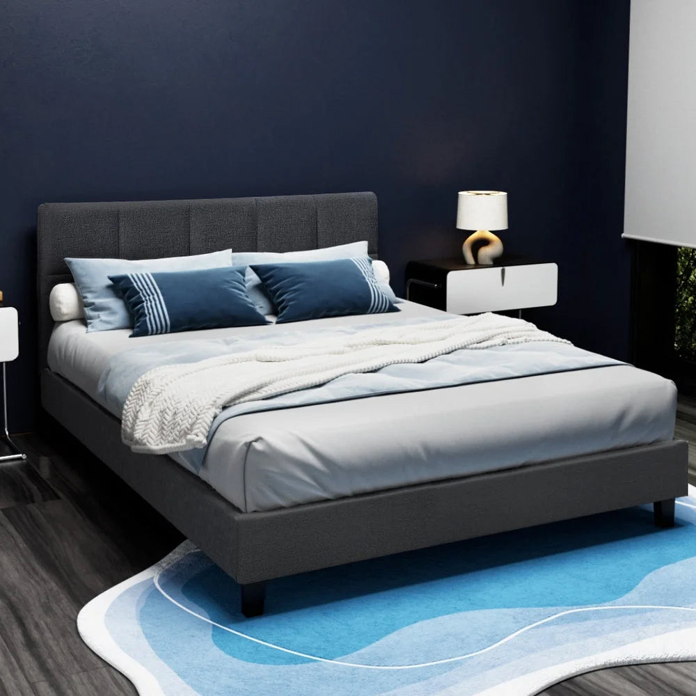 Queen charcoal fabric bed frame