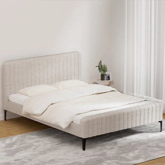 Bed Frame Queen Size - Beige AMMY